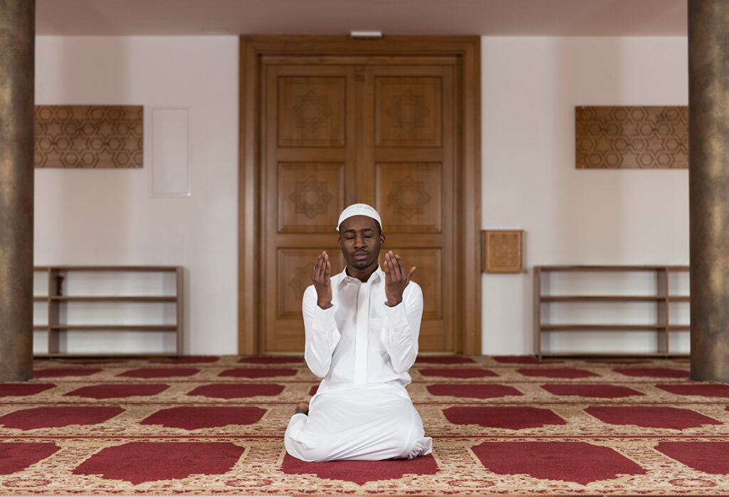 Jummah Prayer Service - Man Praying in a Mosque